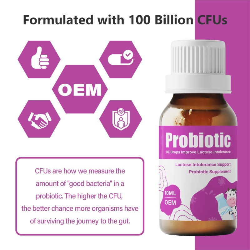 OEM Oral Liquid Probiotic Oil Drops With Lactobacillus Acidophilus Probiotic Supplement