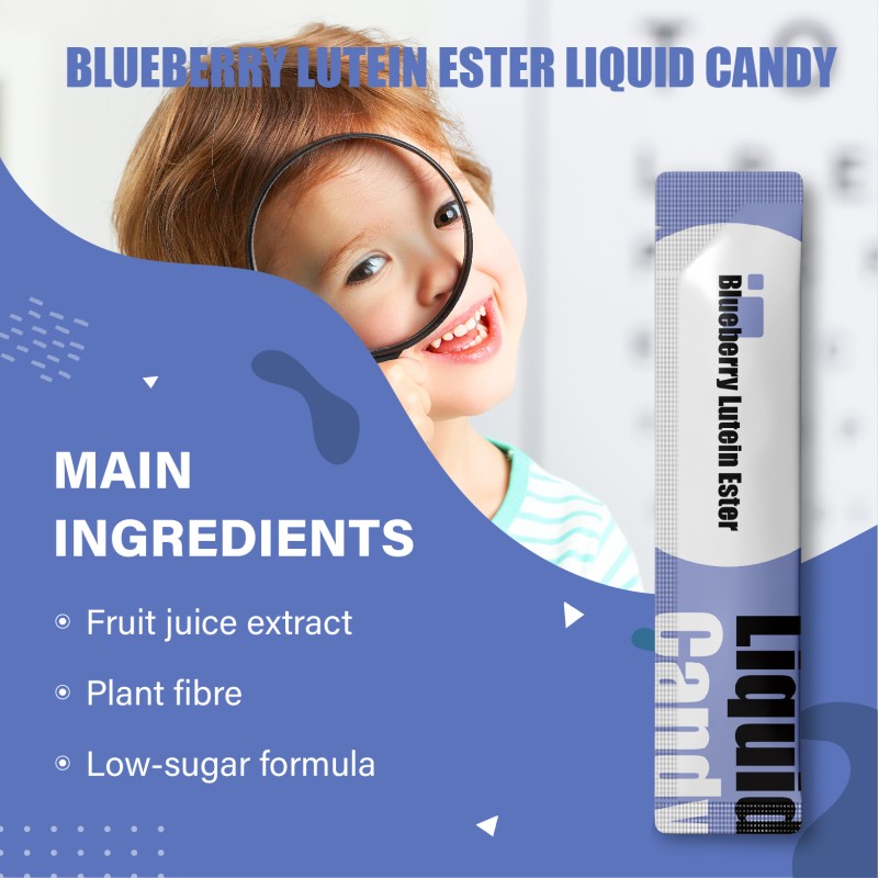 Custom Blueberry Lutein Ester Liquid Gummies Lutein and Zeaxanthin Extract Protect Eyesight Eye Care Lutein Gummy