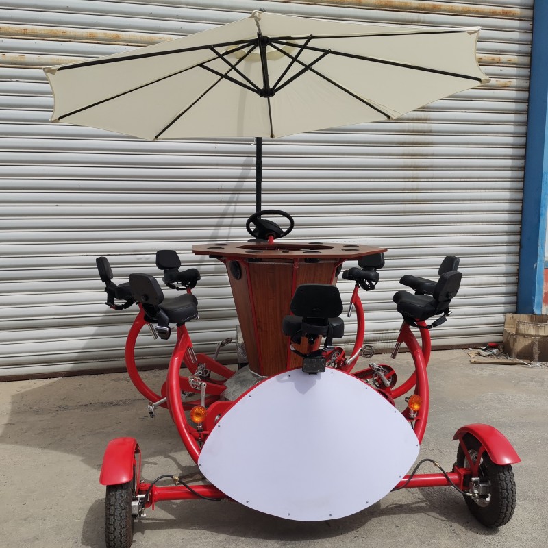 Pedal Tricycle Manufacturer - 8 Seat Pub Sightseeing