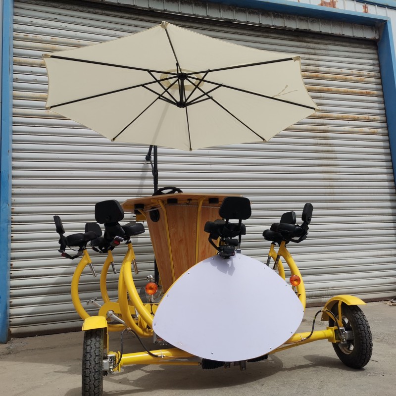 Pedal Tricycle Manufacturer - 8 Seat Pub Sightseeing