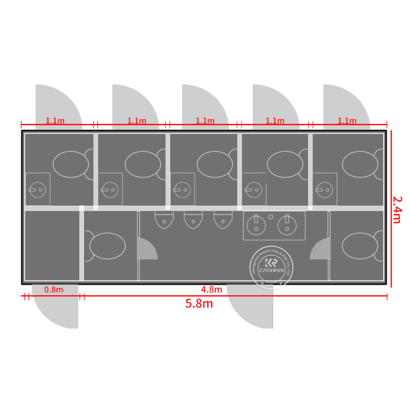 Modular Toilet Manufacturer - 20Ft 40Ft Dual Room
