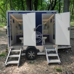 Mobile Toilet Manufacturer - Blue Color VIP Restroom