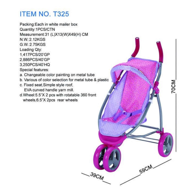 Baby Toys Manufacturer - Doll Stroller Pretend Play Luxurious Material