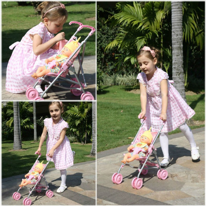Doll Stroller Factory - Foldable Role Play Pushcart Storage
