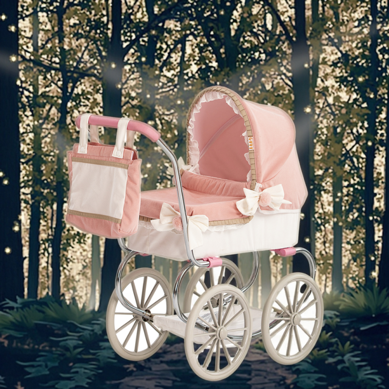 Corduroy Stroller Factory - Cute Dreamy Pink Soft White Accents