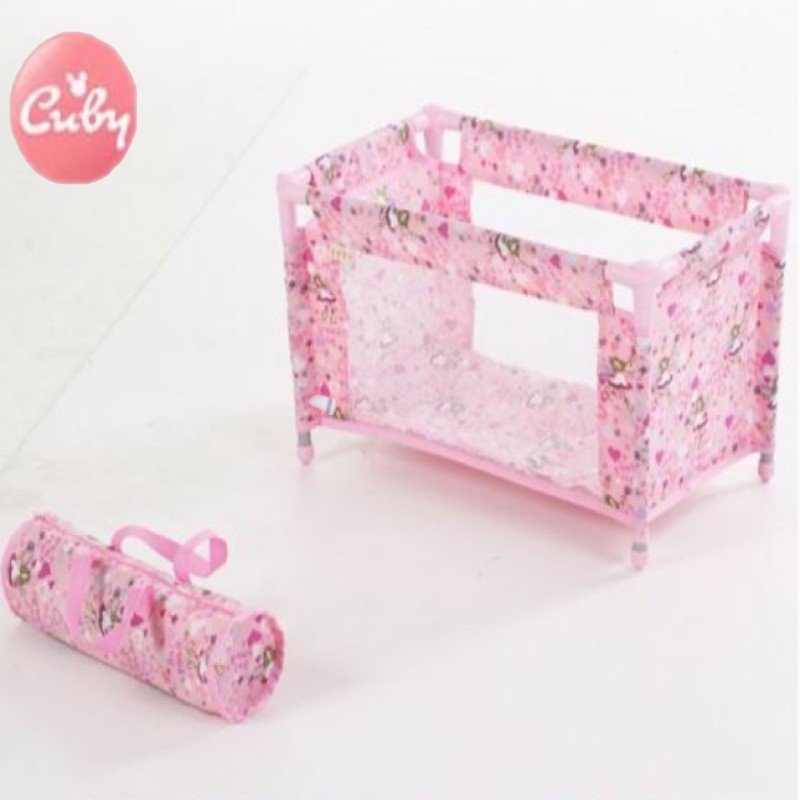 Pink Doll Bed Factory - Mini Wooden Cradle Toy Infant Pretend