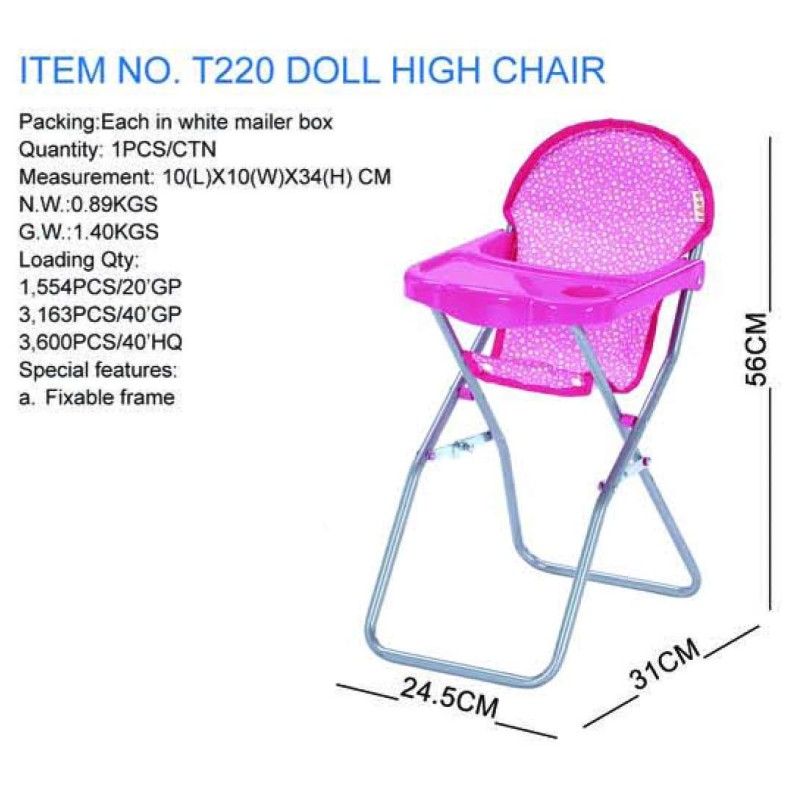 High Chair Manufacturer - Luxury Pretend Play Metal Frame Educational