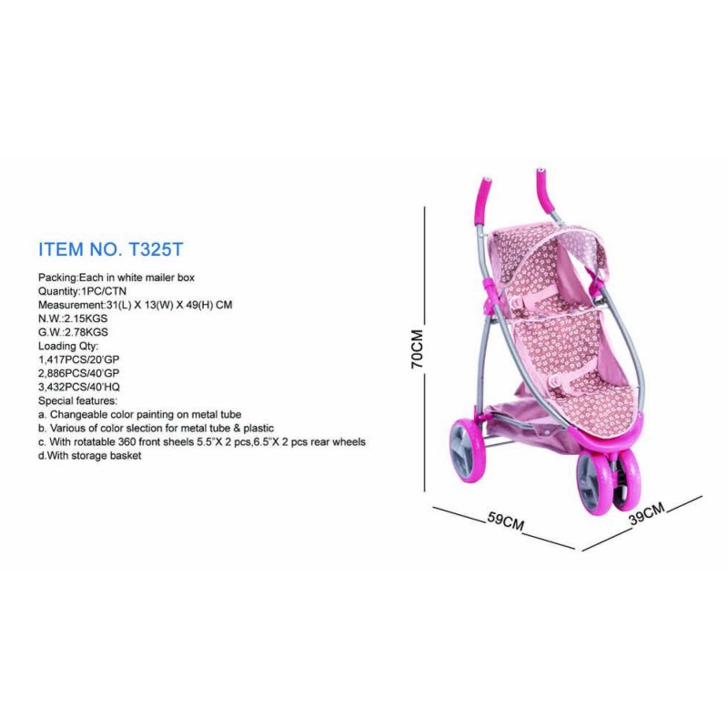 Baby Toys Manufacturer - Doll Stroller Pretend Play Luxurious Material