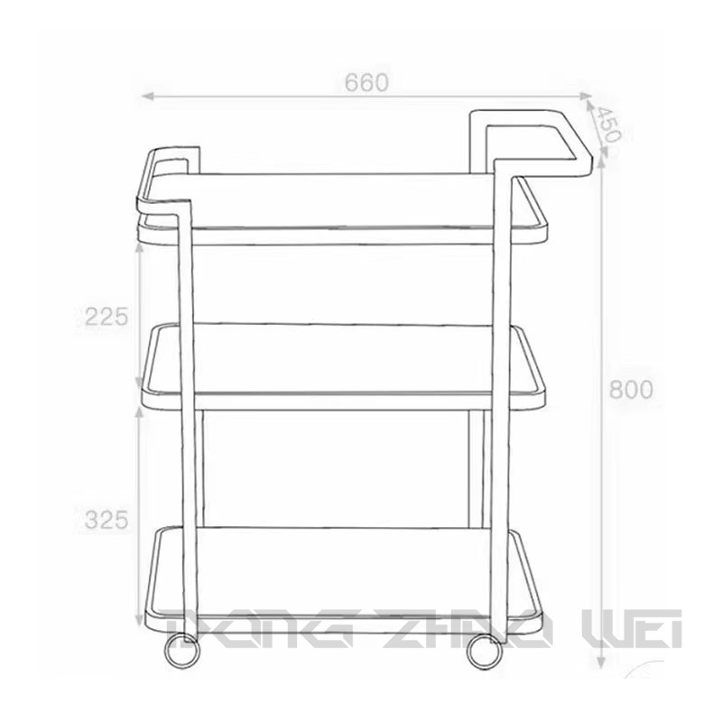 Food Cart Factory - 3-Tier Stainless Steel Square Commercial Hotel