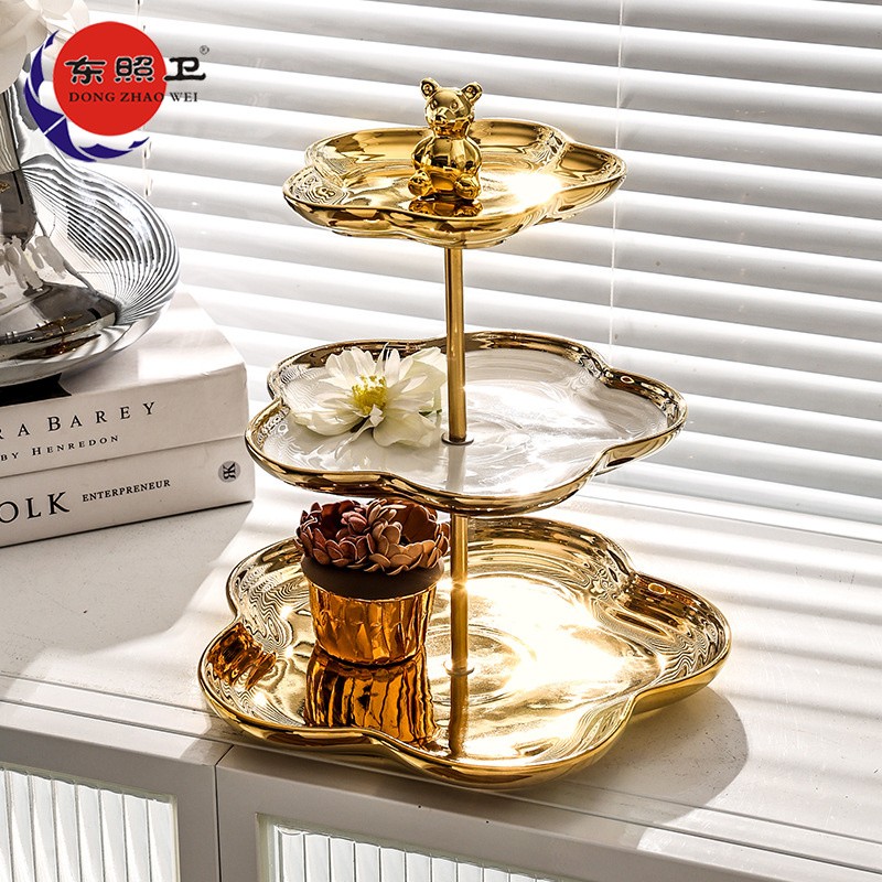Dessert Plate Set Factory - Luxury Party Decorations 3 Tier Tray