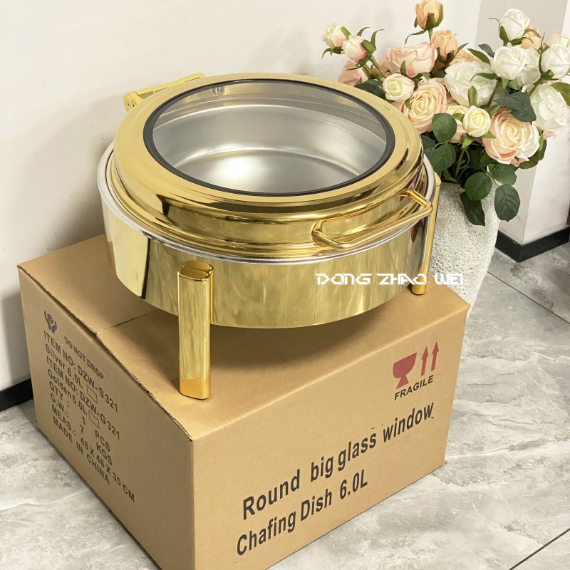 Chafing Dish Manufacturer - Arabic Wedding Luxury Gold Round Buffet
