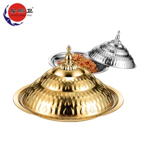 Food Pan Manufacturer - Gold Plated Chain Shatterproof Stack Tray