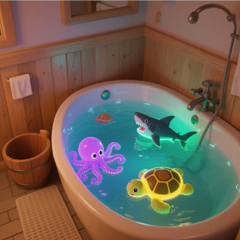 Light-Up Bath Toy Manufacturer - Custom Marine Creature Set