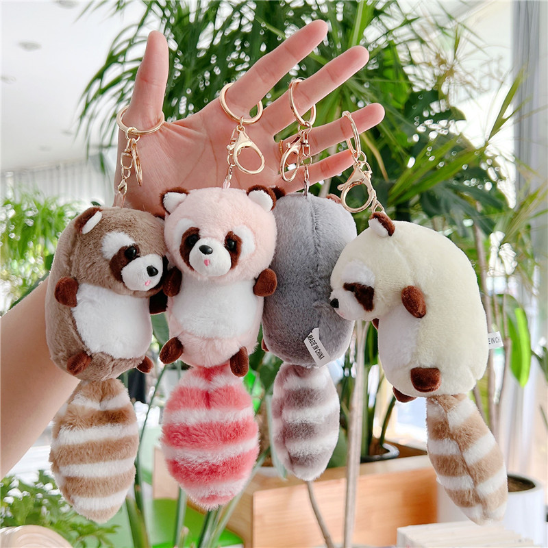 Little Raccoon Keychain Supplier - OEM Custom Washed Plush Doll