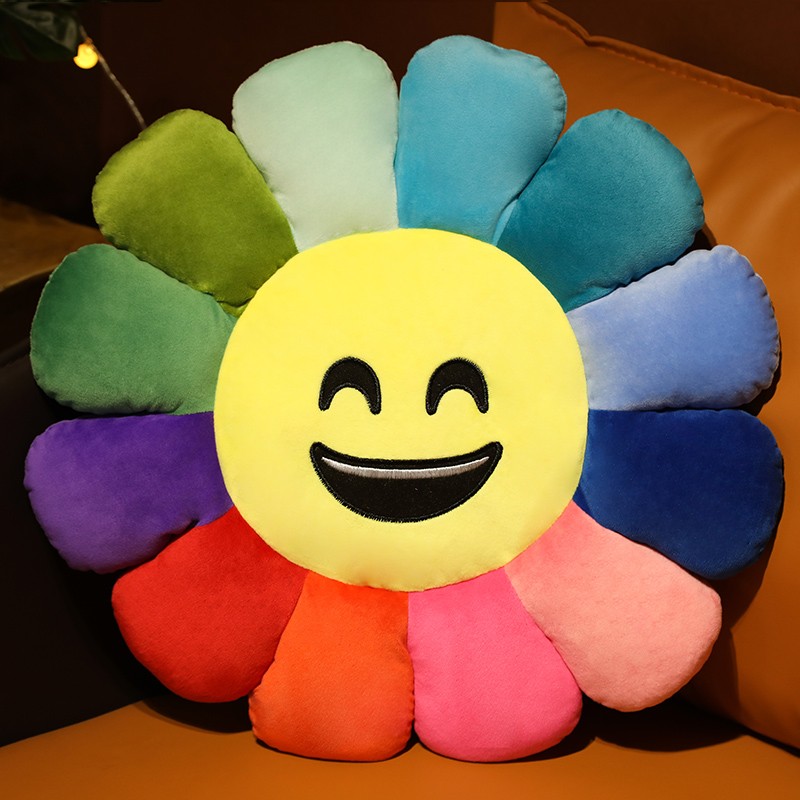 Plush Sunflower Mat Supplier - OEM Custom Rainbow Pillow Design