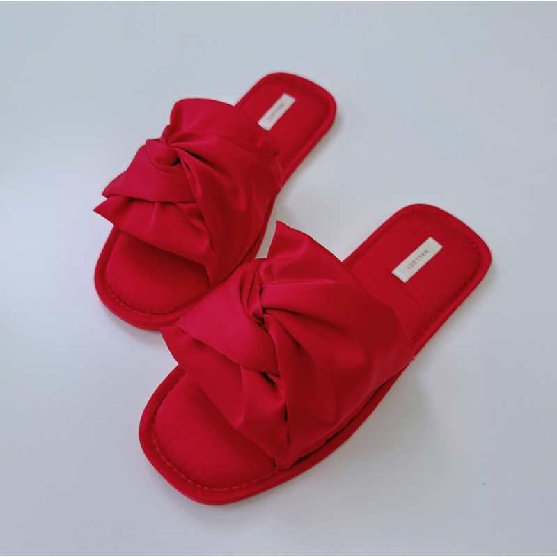 Women Slipper Factory - OEM Custom Low Heel Bow Comfortable