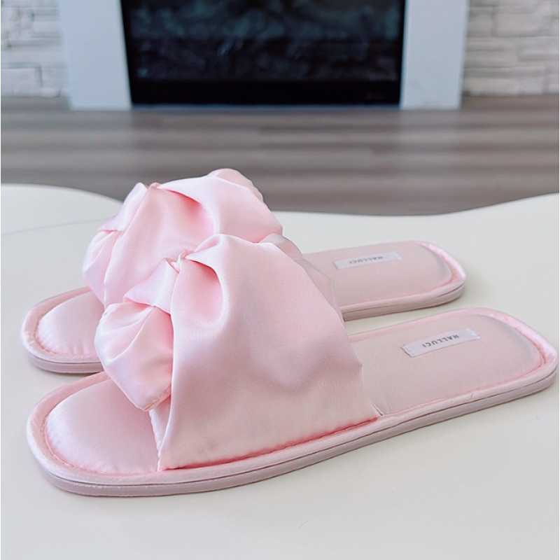 Women Slipper Factory - OEM Custom Low Heel Bow Comfortable