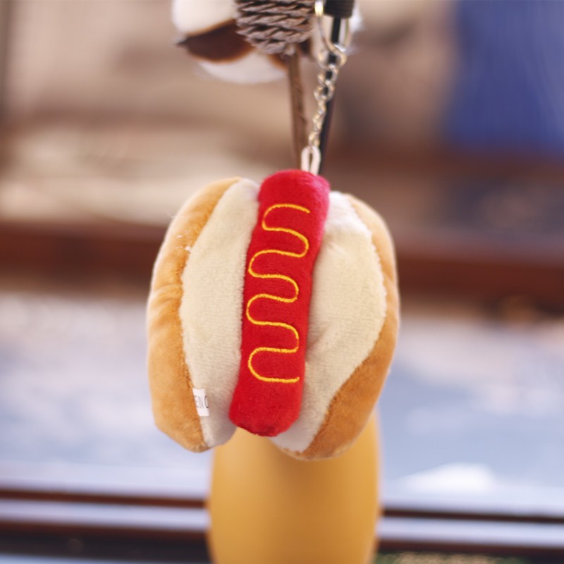 Food Plush Keychain Factory - OEM Custom Bread Hamburger Design
