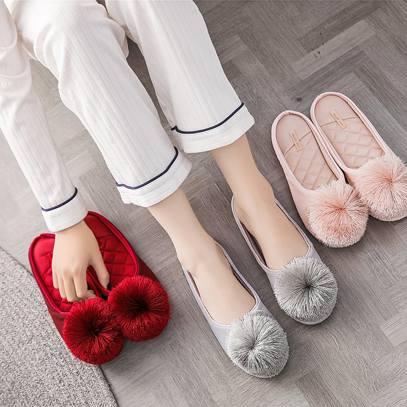 Fluffy Home Shoes Factory - OEM Custom Pompom Women Slipper