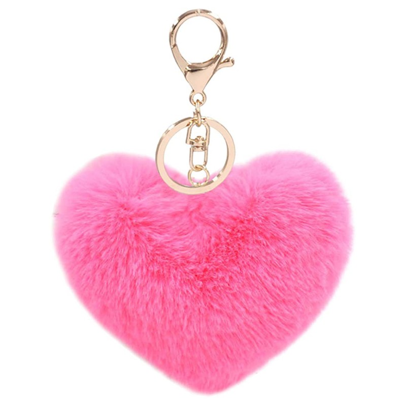 Heart Plush Pendant Supplier - OEM Custom Fur Pompom Keychain