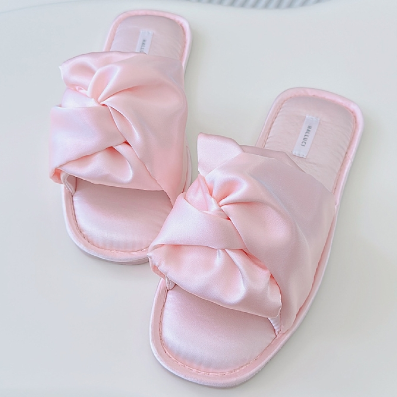 Women Slipper Factory - OEM Custom Low Heel Bow Comfortable