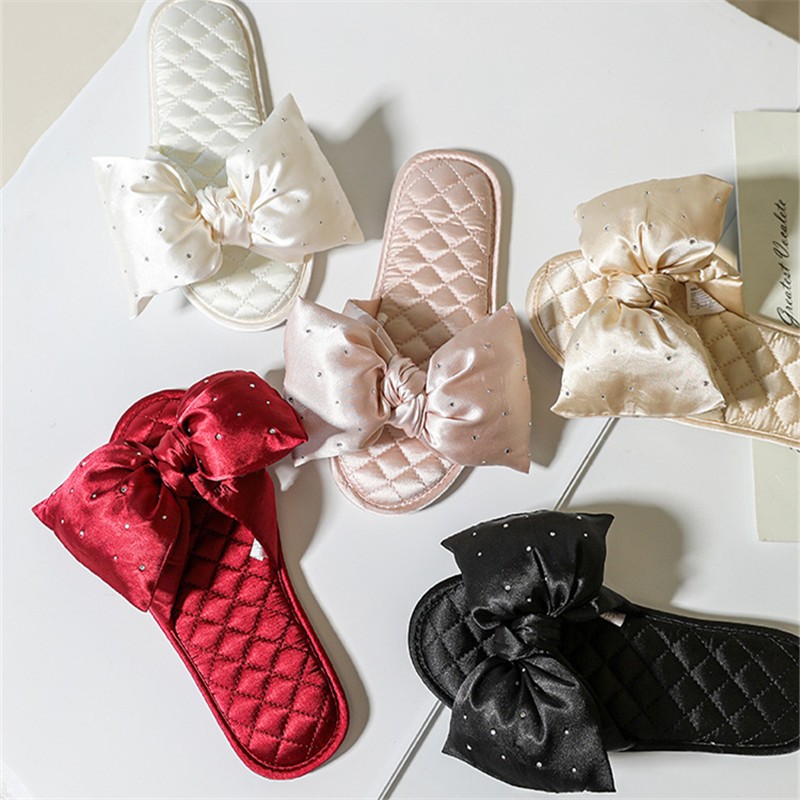 Bridal Slipper Manufacturer - OEM Custom Satin Bow Wedding Design