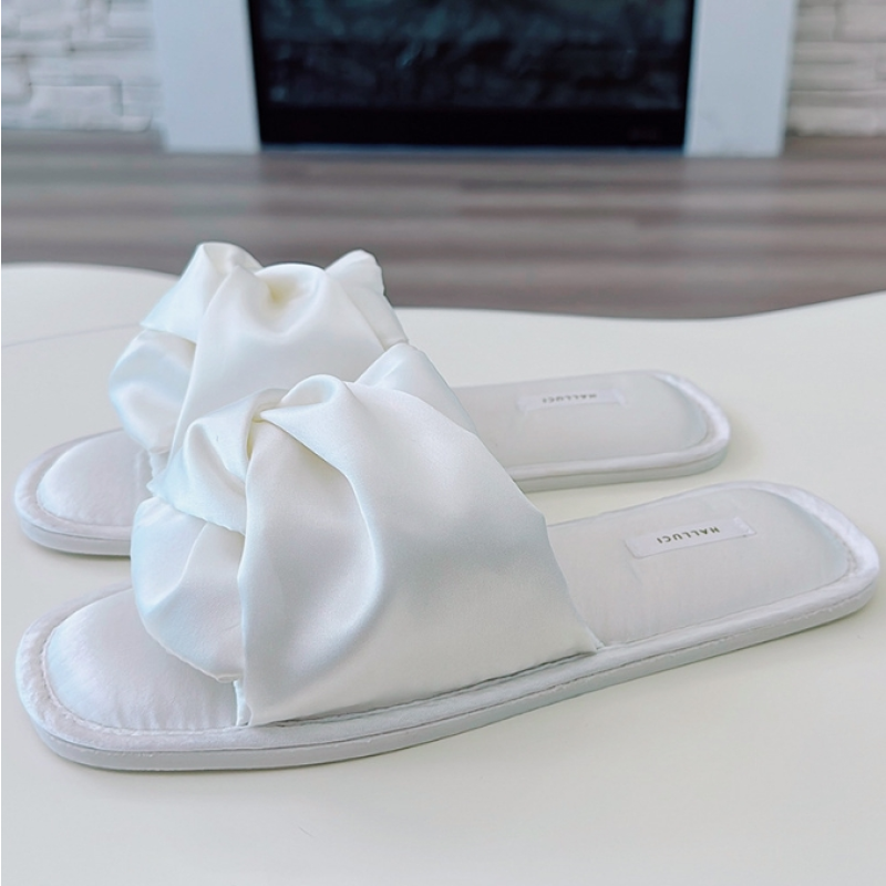 Women Slipper Factory - OEM Custom Low Heel Bow Comfortable