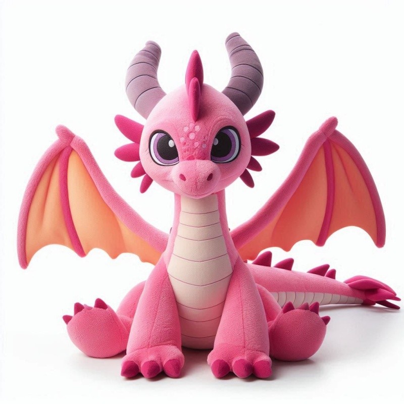 Plush Toy Factory - Custom Pink Dragon Stuffed Animal