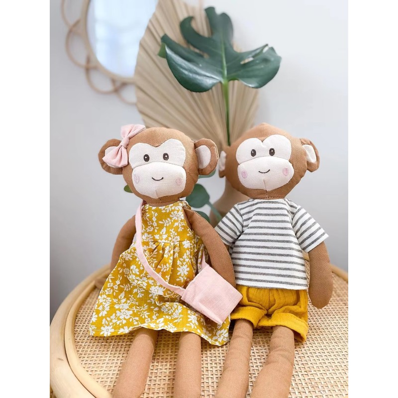 Plush Toy Factory - Linen Monkey Stuffed Doll