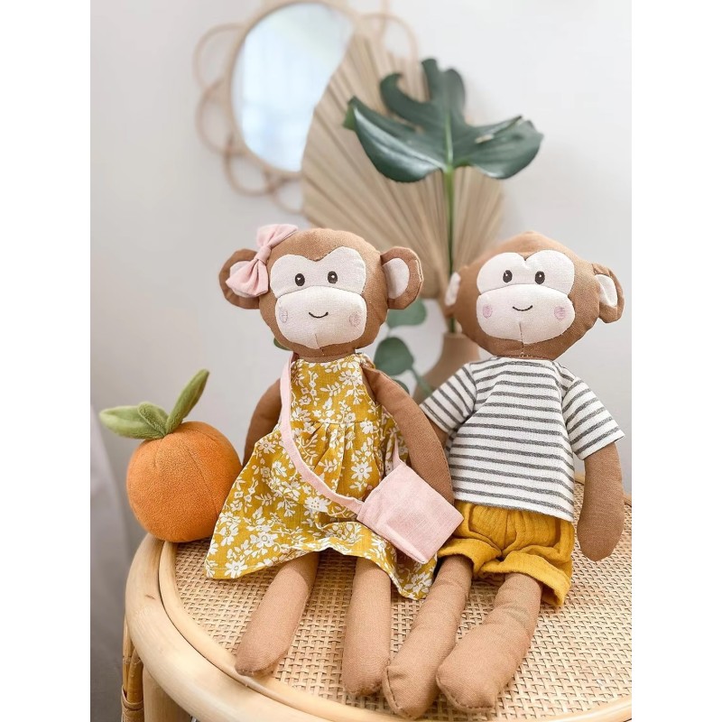 Plush Toy Factory - Linen Monkey Stuffed Doll