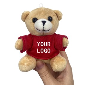 Keychain Factory - Red Plush Bear Keychain