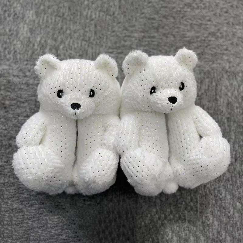 Teddy Bear Slippers Factory - OEM Custom Black Warm Indoor