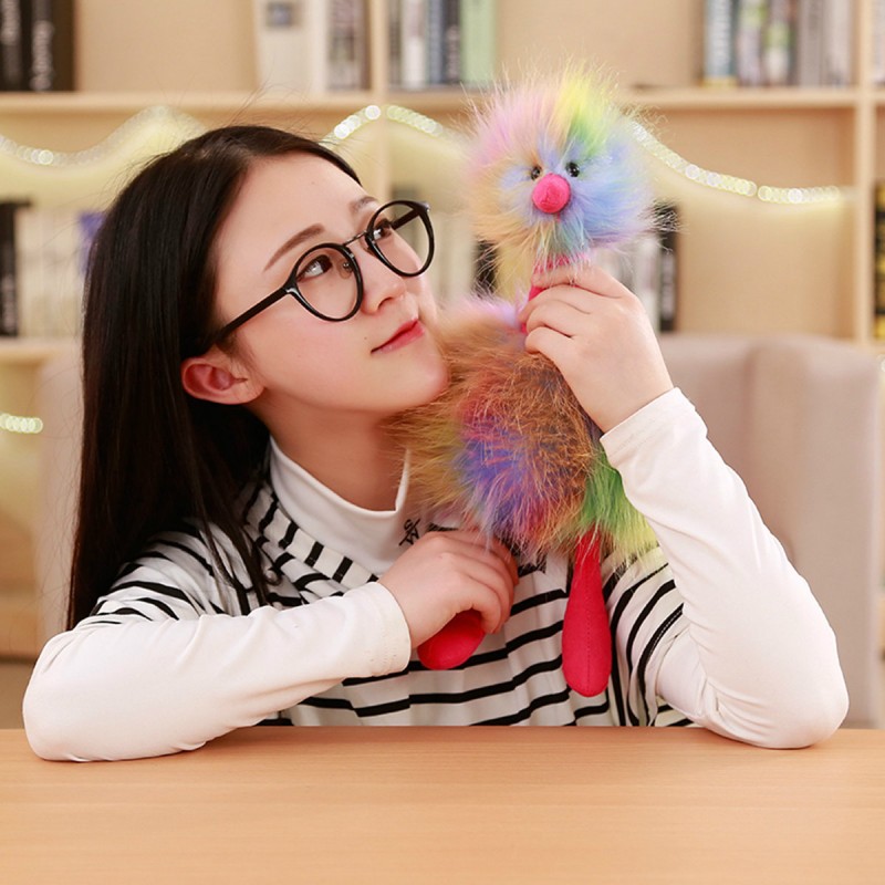 Ostrich Plush Manufacturer - OEM Custom Rainbow Hairy Design