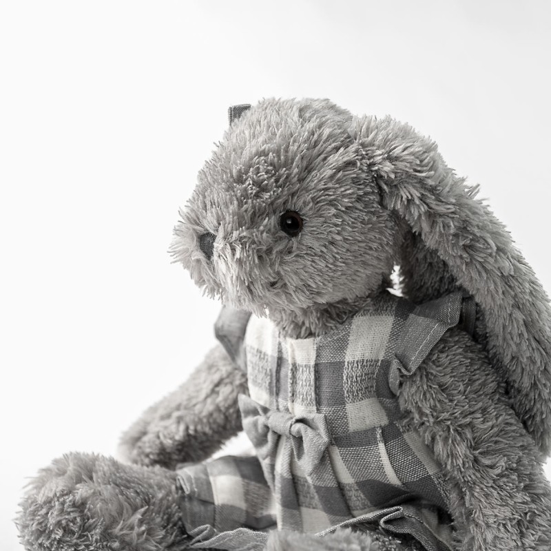 Grey Bunny Plush Supplier - OEM Custom Long Eared with Dress