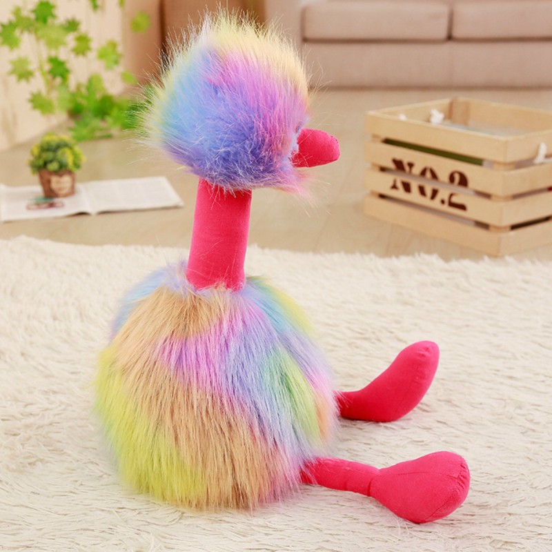 Ostrich Plush Manufacturer - OEM Custom Rainbow Hairy Design