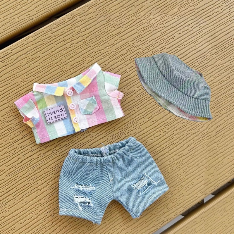 Doll Clothes Factory - 17cm Rainbow Plaid Set