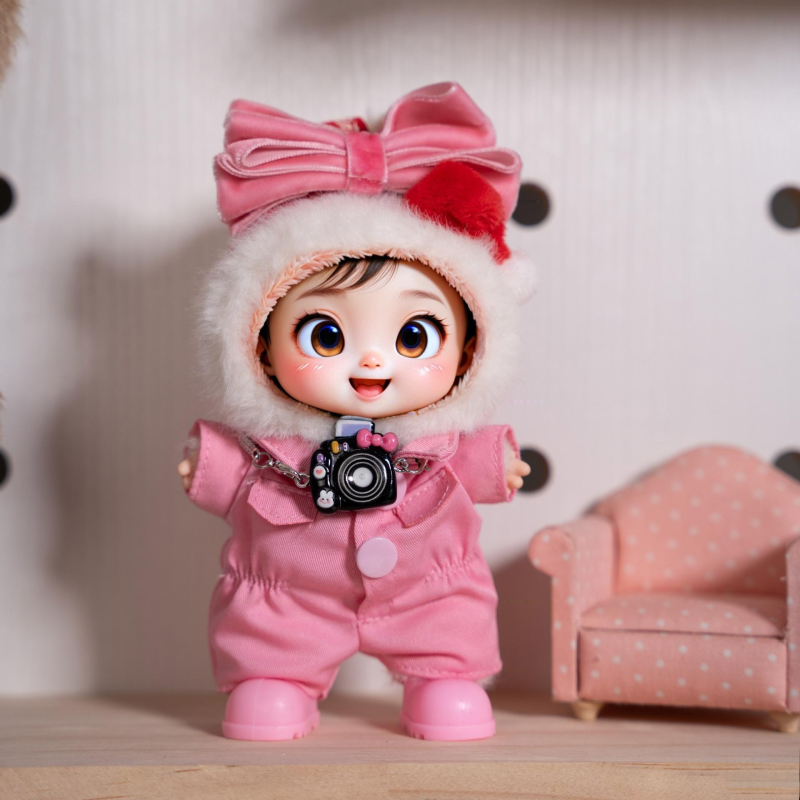 Doll Outfit Factory - Leather Jacket Straw Hat Set