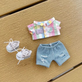 Doll Clothes Factory - 17cm Rainbow Plaid Set