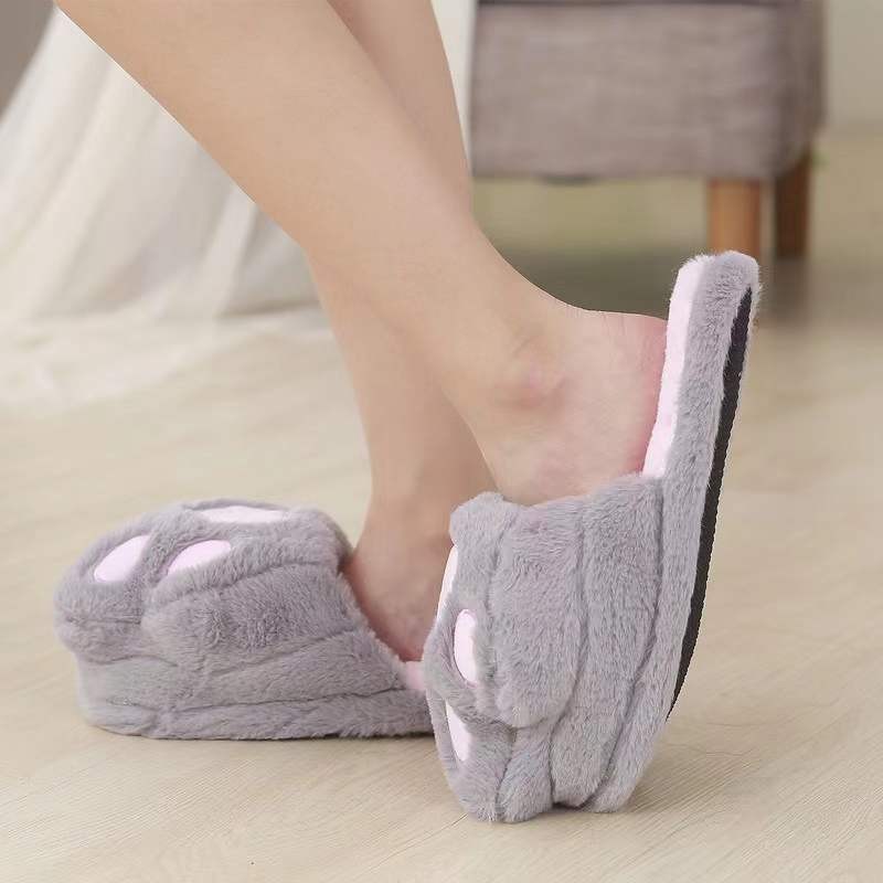 Slippers Factory - Cartoon Cat Claw Indoor Warm Slippers