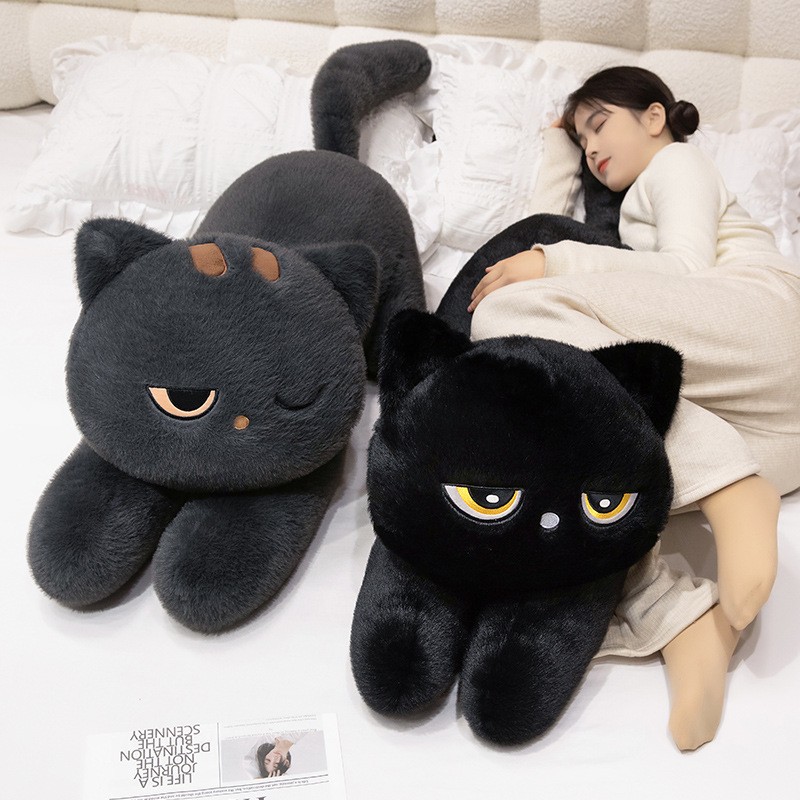 Cat Plush Pillow Manufacturer - OEM Custom 60cm Black Wink