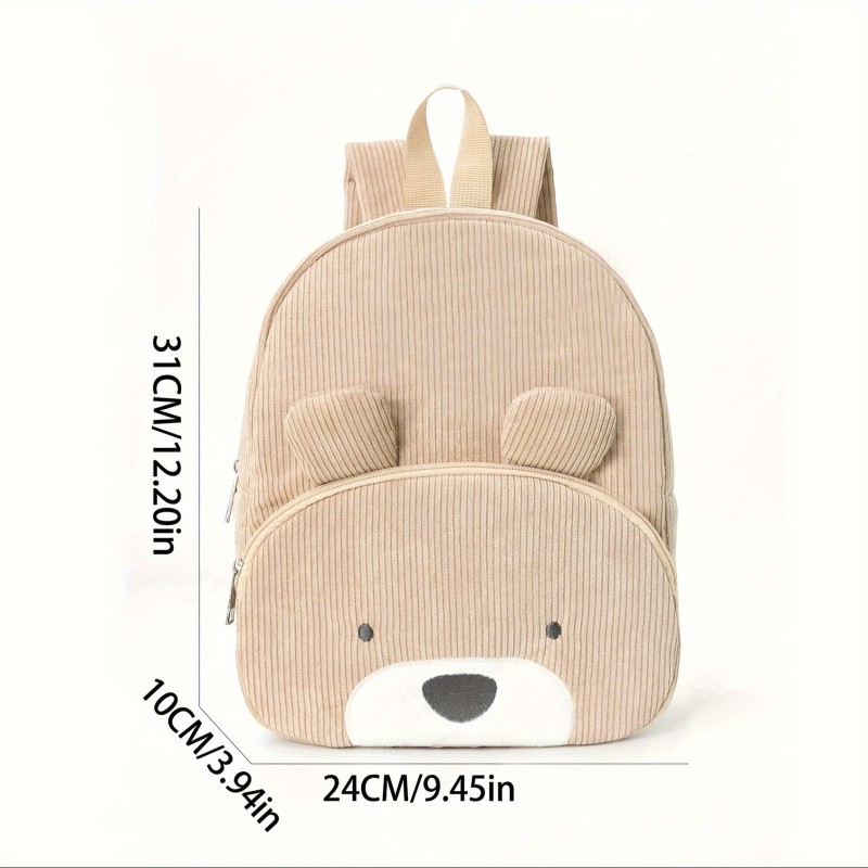 Corduroy Backpack Supplier - OEM Custom Bear Embroidered Logo