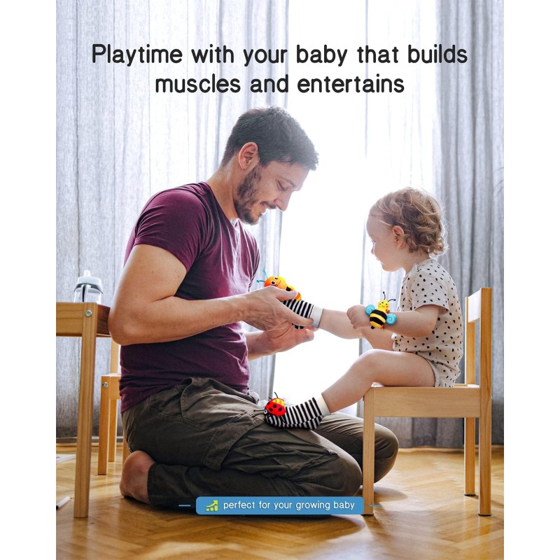 Baby Rattle Manufacturer - OEM Custom 4 Set Wrist Socks