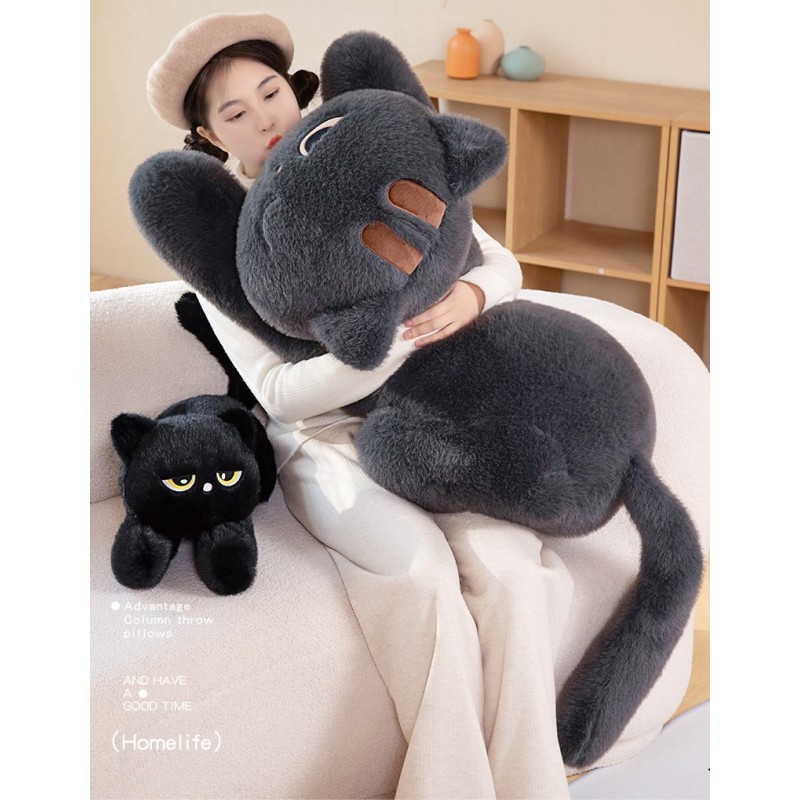 Cat Plush Pillow Manufacturer - OEM Custom 60cm Black Wink