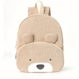 Corduroy Backpack Supplier - OEM Custom Bear Embroidered Logo