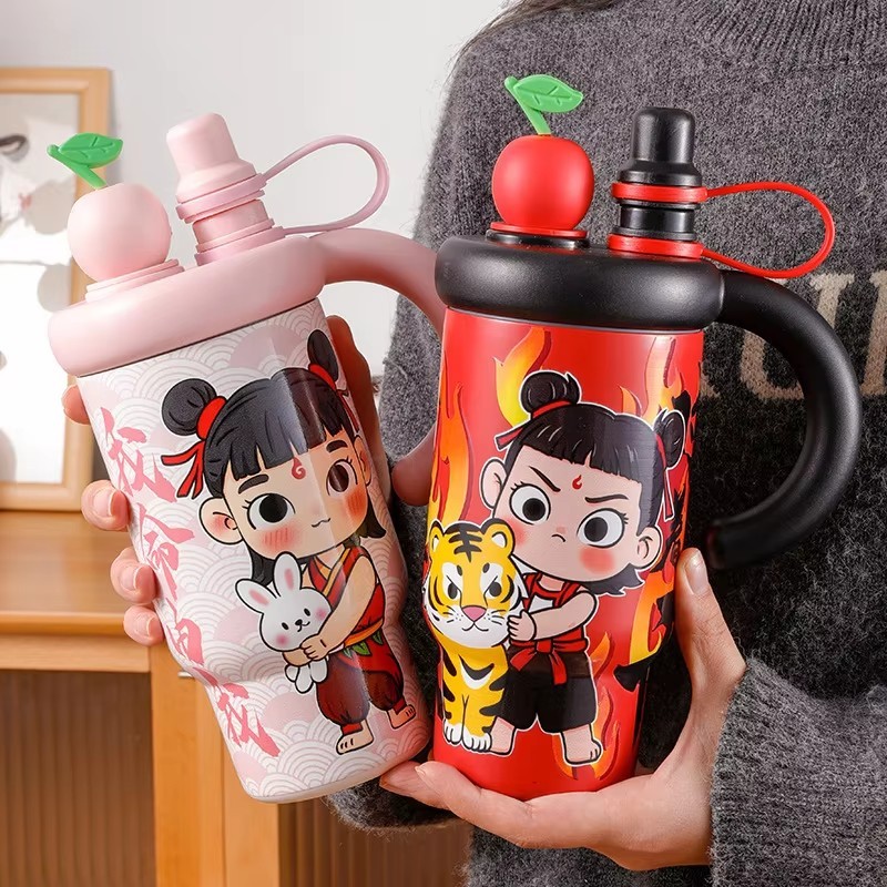 Thermos Cup Manufacturer - Nezha Themed Stainless Steel Cup