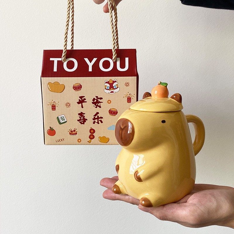 Ceramic Mug Manufacturer - 3D Capybara Couple Novelty Mug