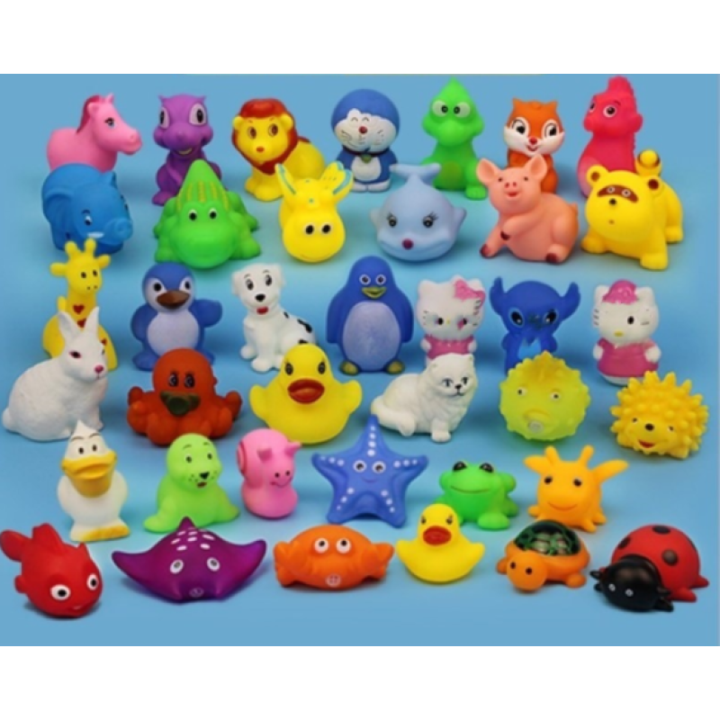 Bath Toy Factory - Yellow Duck Squeaky Animal Set