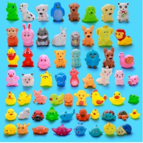 Bath Toy Factory - Yellow Duck Squeaky Animal Set