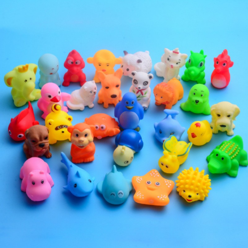 Bath Toy Factory - Yellow Duck Squeaky Animal Set