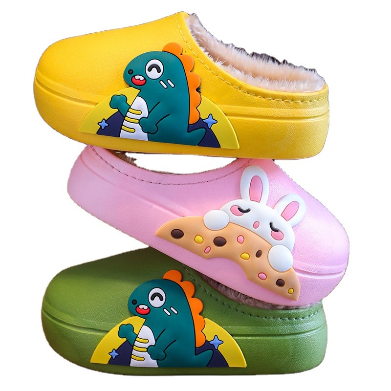 Baby Slippers Factory - Cartoon Dinosaur Plush Slippers